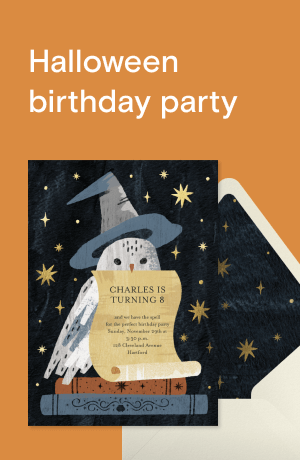 Halloween birthday party invitations