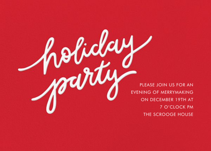 Holiday Script - Christmas Party Invitation by Sugar Paper