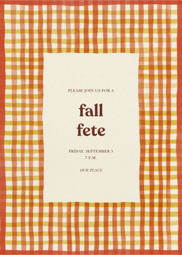 Autumn Checks - Fall Party Invitation by Paperless Post