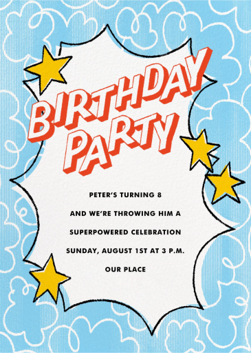 Comic Blue Sky by Paperless Post