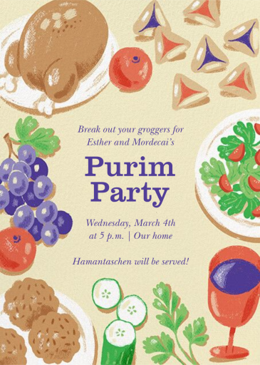 Purim Seudah - Purim Invitation by Paperless Post