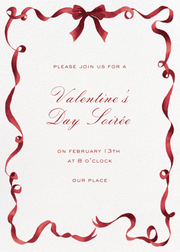 Festive Ribbon - Valentine's Day Invitation by Clementina Sketchbook