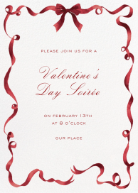 Festive Ribbon - Valentine's Day Invitation by Clementina Sketchbook