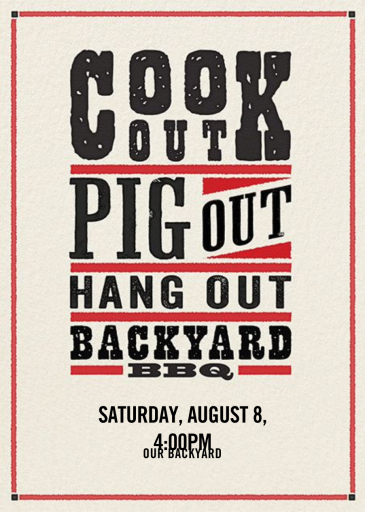 Pig Out - Invitation by Crate & Barrel