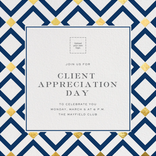 Gold Diamond Tile - Appreciation Event Invitation by Jonathan Adler