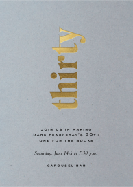 Sideways Lettering - 30th Birthday Invitation by Paperless Post