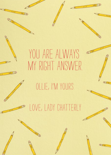 Scattered Pencils - Love and Romance Card by Paperless Post