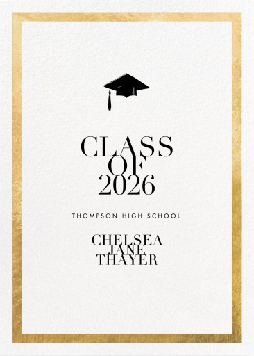 Simple Gold Border - Graduation Announcement by Paperless Post