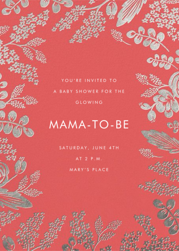 Foil Meadow Floral Frame Invitation