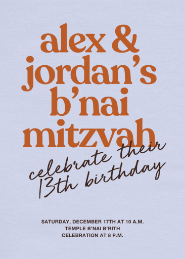 Noted - Bar & Bat Mitzvah Invitation by Paperless Post