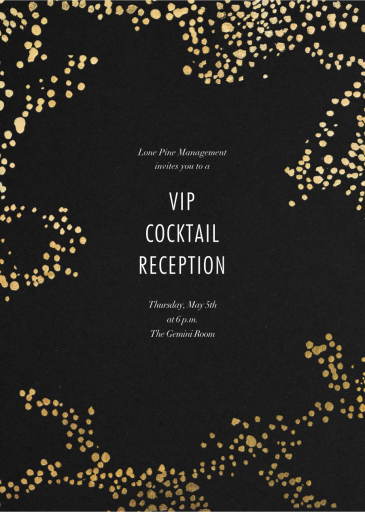 Metallic Paint Splatter - Cocktail Party Invitation by Kelly Wearstler