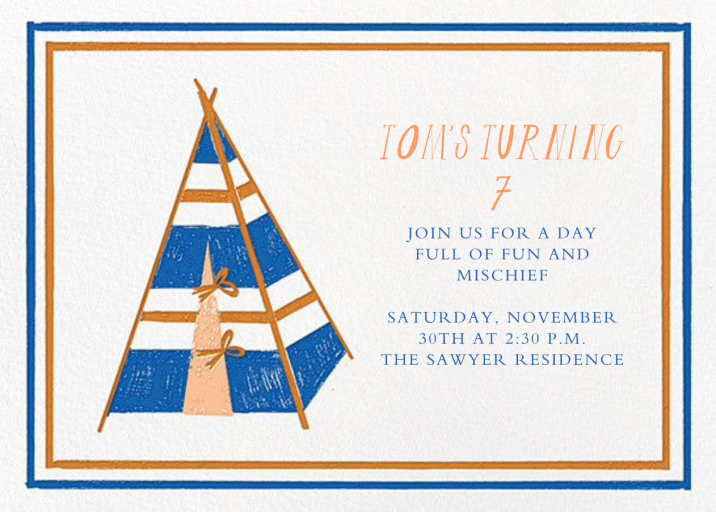 Illustrated Tent - Birthday Invitation by Mr. Boddington's Studio