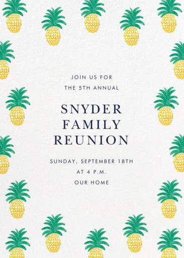 Pineapple Party - Family Reunion Invitation by Linda and Harriett