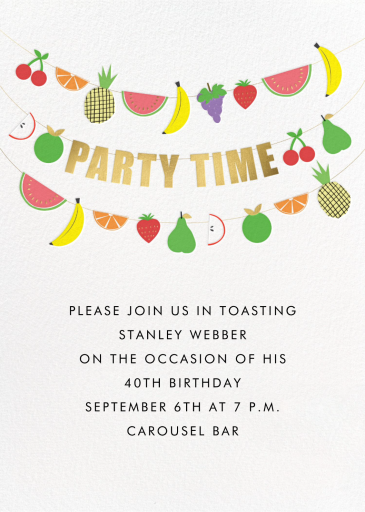 Fruit Bunting - Invitation by Meri Meri