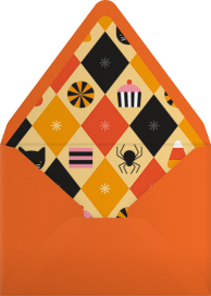 Witch Cat & Stars Halloween Invitation Envelope