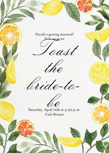 Lemon Leaves - Invitation by Paper Source