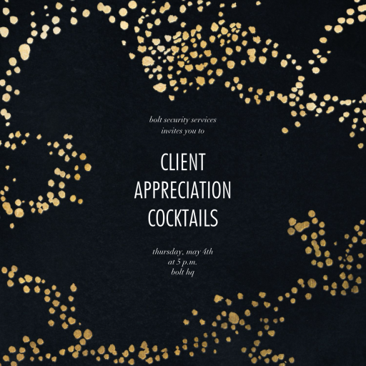 Metallic Paint Splatter - Cocktail Party Invitation by Kelly Wearstler