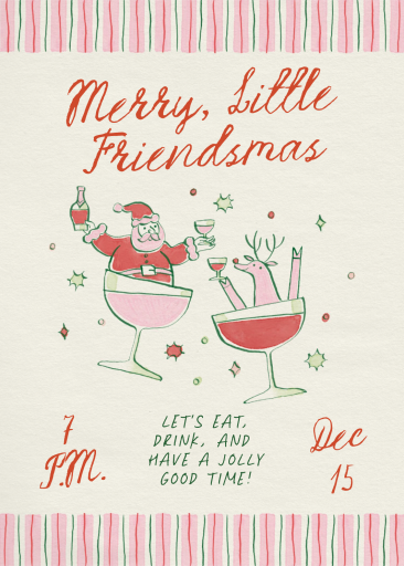 Santa & Reindeer Cheers Invitation