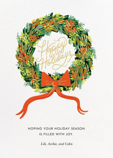 Wintergreen Wreath - Holiday Card by Rifle Paper Co.