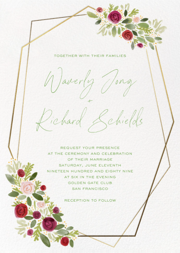 Floral Heptagon Border - Wedding Invitation by Paperless Post