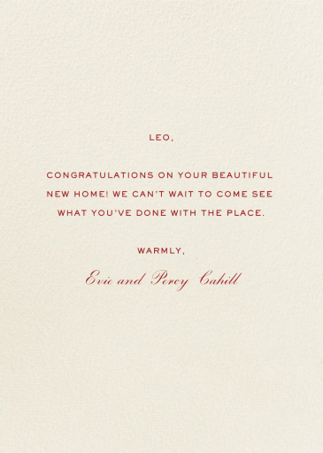 Congratulations Tree - Greeting Card by Bernard Maisner - Back