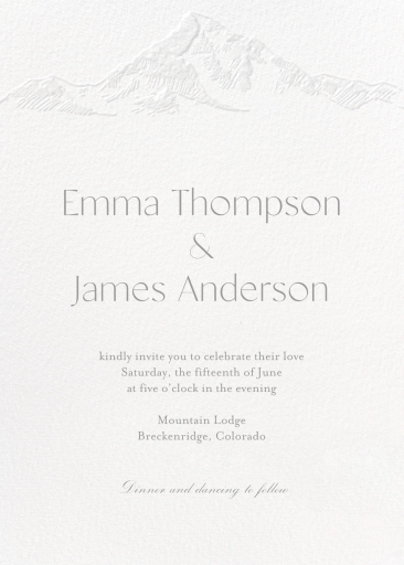 Mountain Top - Wedding Invitation by Emily Baird