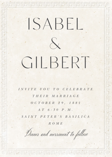 Classical Relief - Wedding Invitation by Paperless Post