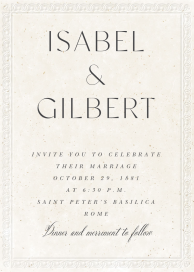 Classical Relief - Wedding Invitation by Paperless Post