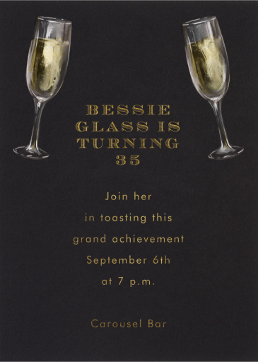 Champagne Glasses - Surprise Party Invitation by Paperless Post