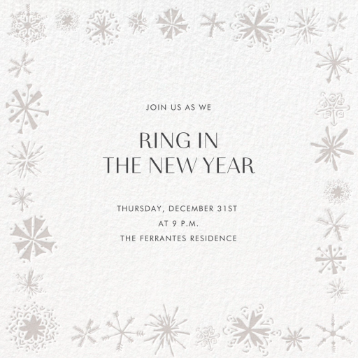 Freehand Snowflake - New Year's Eve Invitation by Paperless Post