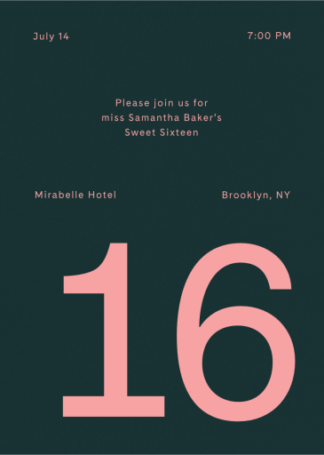 Colorblock Party - Sweet 16 Invitation by Goods Gang