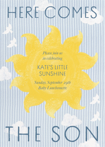 Yellow Sun Striped Invitation