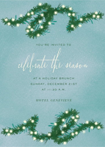 Fairy Light Fir - Holiday Luncheon Invitation by Paperless Post