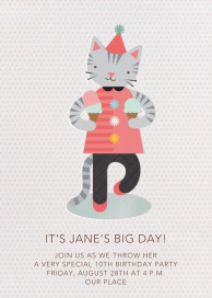 Ice Cream Cat - Birthday Invitation by Petit Collage