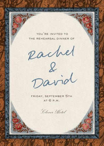 Floral Corners - Rehearsal Dinner Invitation by Fin Fellowes