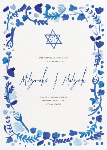 Hydrangeas and a Mitzvah - Passover Invitation by Mr. Boddington's Studio