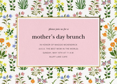 Wildflower Calico - Mother's Day Invitation by Oscar de la Renta