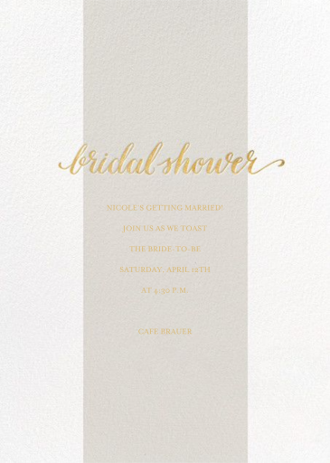 Bridal Stripe - Invitation by Sugar Paper