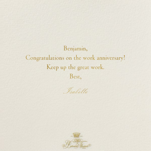Happy Anniversary Script - Business Greeting Card by Bernard Maisner - Back