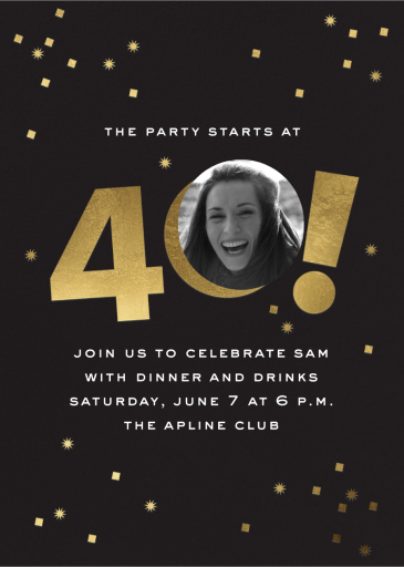 Golden Sparkle - 40th Birthday Invitation by Cheree Berry Paper & Design