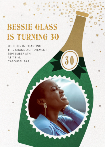 Bottle Model - 30th Birthday Invitation by Paperless Post