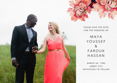 Rose Floral Ikat (Photo Save the Date) by Oscar de la Renta