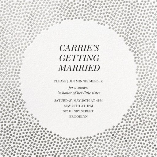 Metallic Confetti - Bridal Shower Invitation by Kelly Wearstler