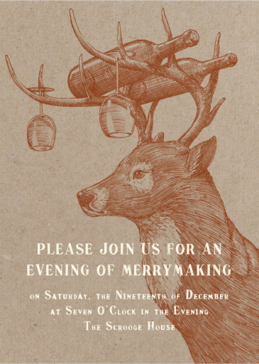Buck and Wine - Winter Party Invitation by Paperless Post