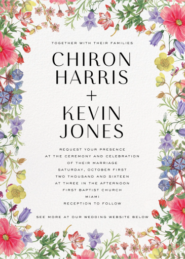 Archival Florals - Wedding Invitation by Liberty