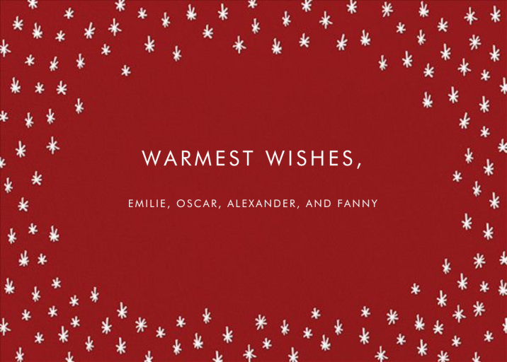 White Stars - New Year's Card by Linda and Harriett - Back