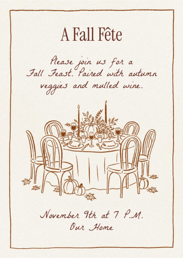 Minimalist Dinner Table Invitation