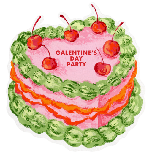Pink Cherry Cake - Galentine's Day Invitation by Iris + Marie