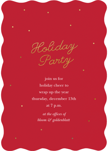 Golden Polka Dots - Corporate Holiday Party Invitation by Sugar Paper