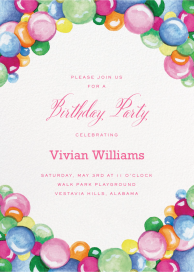 Colorful Balloons (Lucy Young) - Birthday Invitation by Dogwood Hill